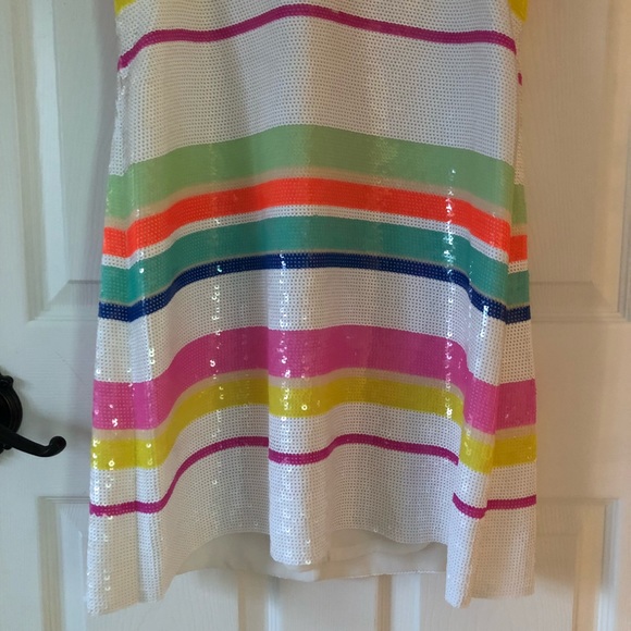 ✨ Kate Spade Neon Sequined Stripe Dress Size 10 ✨ - Picture 5 of 8
